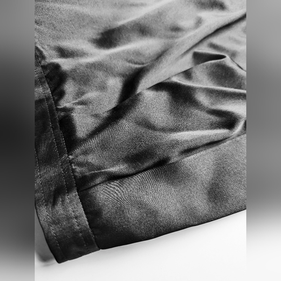 1970s Vintage Yves Saint Laurent Rive Gauche Satin Wrap Skirt Knee Length - Picture 4 of 8